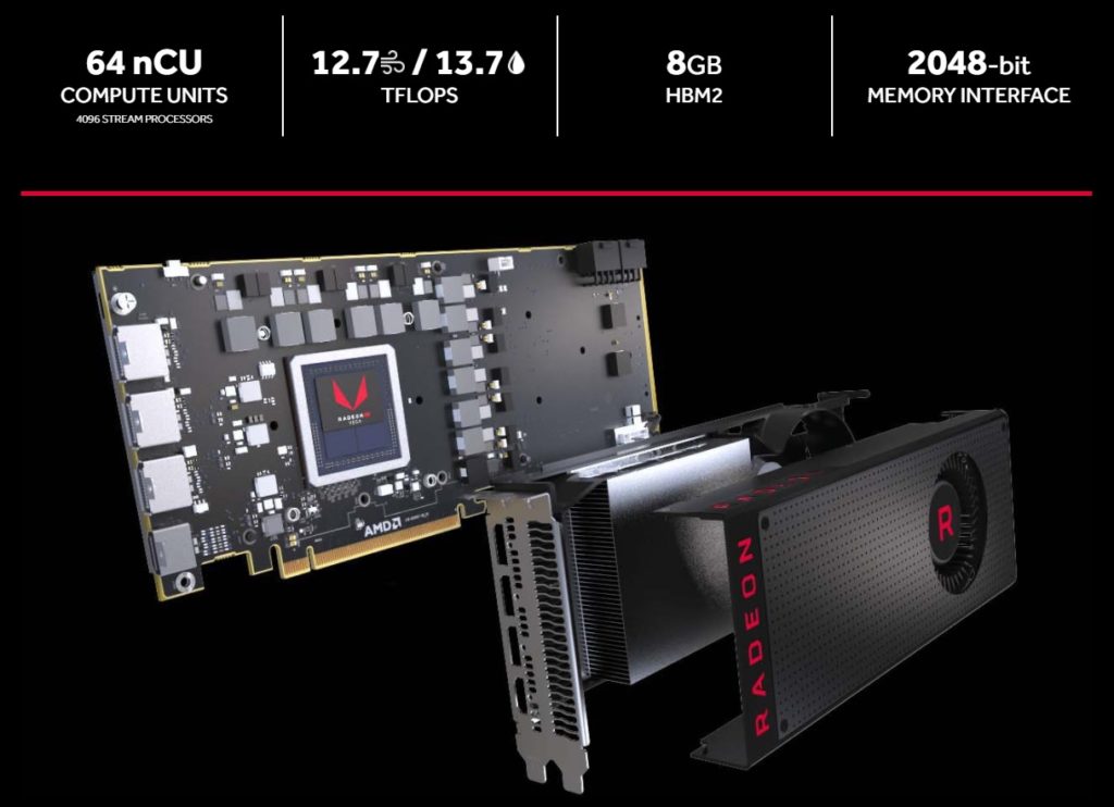 Datos de la página web de AMD la RX Vega 64