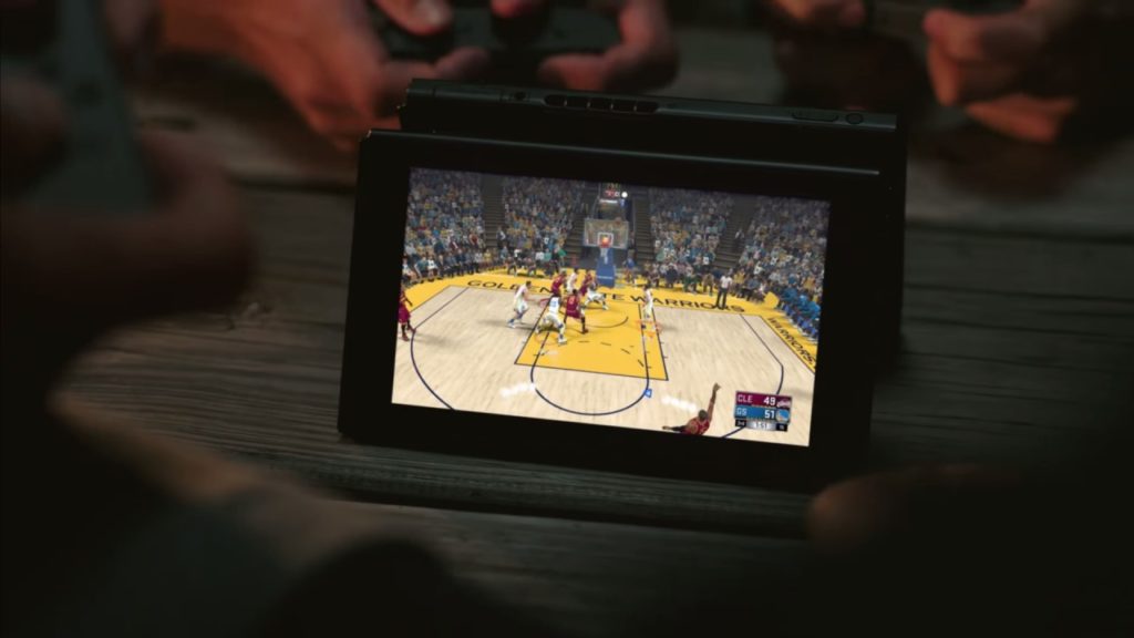 Escena del anuncio de Nintendo Switch donde se vio por primera vez el NBA 2K18