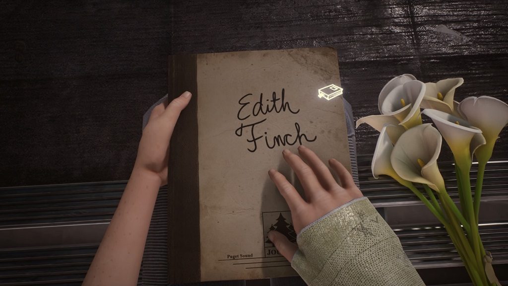 Escena con la comienza el juego de What Remains of Edith Finch, en la que vemos por primera vez el diario