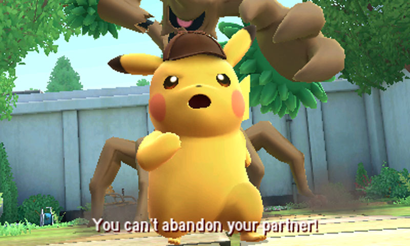 El Detective Pikachu huyendo de un enemigo en un escena del juego