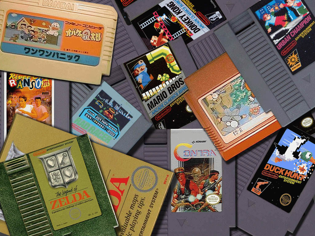 Imagen de cartuchos de algunos juegos de NES
