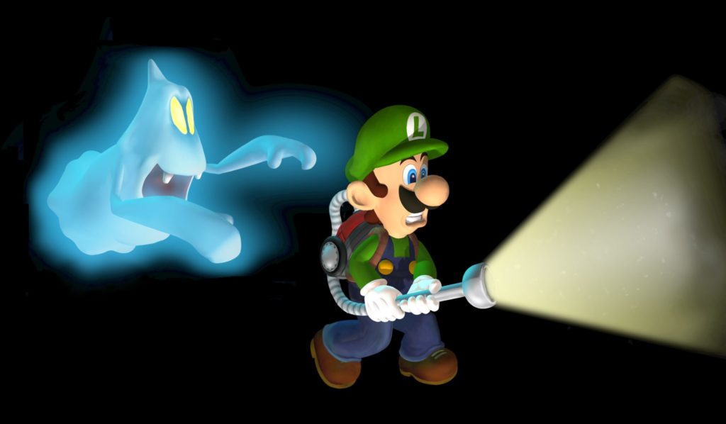 Luigi's Mansion perseguido por un fantasma